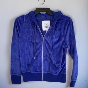 VSX‎ Victoria Secret Blue velour hoodie zip up